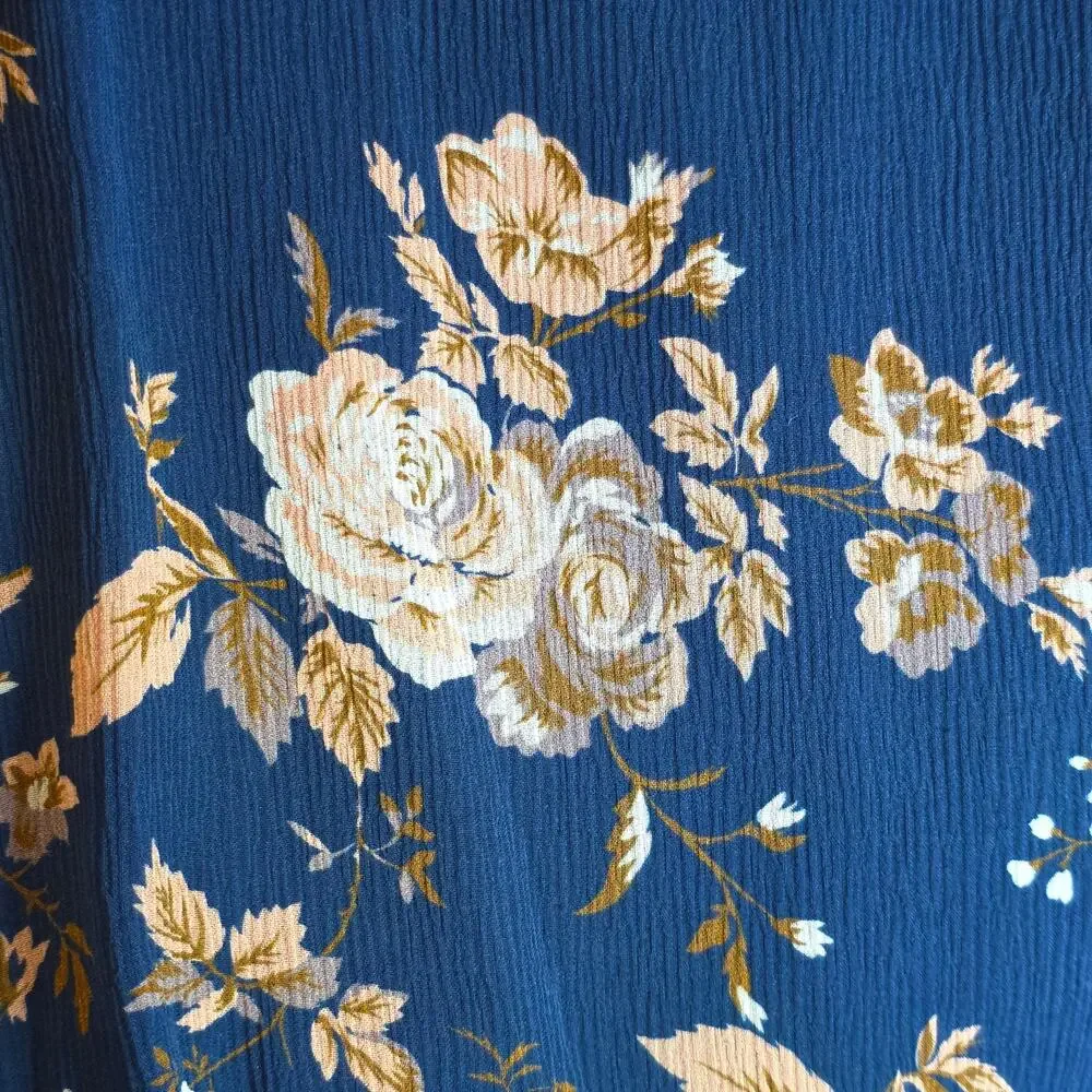 Sundance Highland Garden Silk Tunic Blouse Floral Sz XL Blue Pullover Sheer $138 - Picture 10 of 16